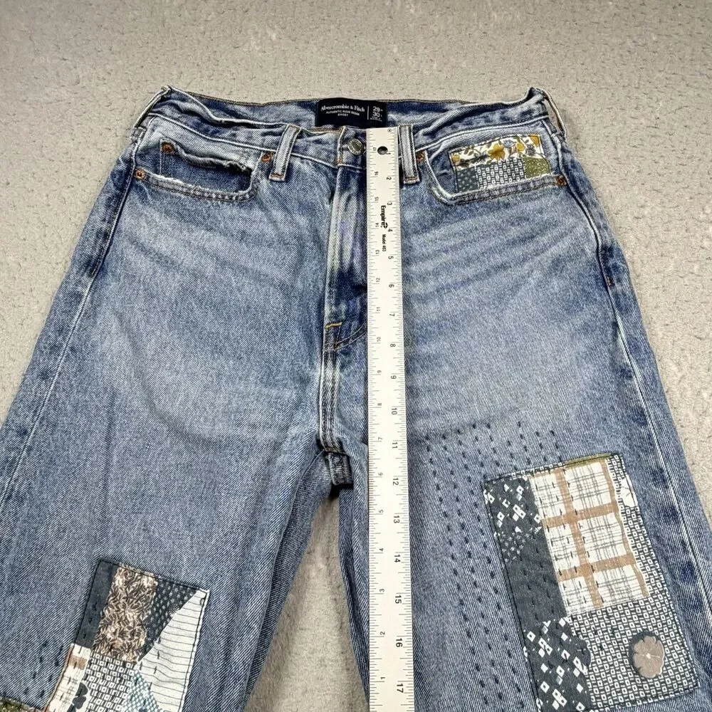Abercrombie & Fitch Jeans Women’s 29 Authentic Rigid Denim Baggy Patchwork